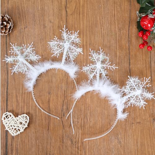Sprinlot 2Pcs Haarreif Schneeflocke, Schneeflocken Haarreifen, Weihnachts-Stirnbänder, Schneeflocken Haarband, Silvester Haarreif, Silvester Kopfschmuck Sprinlot 2Pcs Haarreif Schneeflocke, Schneeflocken Haarreifen, Weihnachts-Stirnbänder, Schneeflocken Haarband, Silvester Haarreif, Silvester Kopfschmuck von Sprinlot