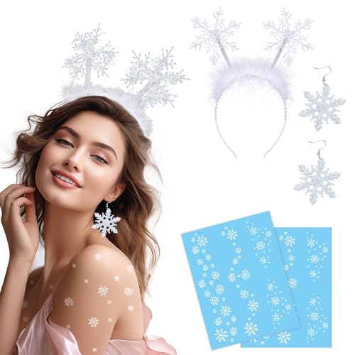 Sprinlot Haarreif Schneeflocke, Schneeflocken Haarreif, Weihnachten Schneeflocken Ohrringe, Schneeflocken Tattoo, Weihnachts-Stirnbänder, silvester haarreif, silvester kopfschmuck Sprinlot Haarreif Schneeflocke, Schneeflocken Haarreif, Weihnachten Schneeflocken Ohrringe, Schneeflocken Tattoo, Weihnachts-Stirnbänder, silvester haarreif, silvester kopfschmuck von Sprinlot