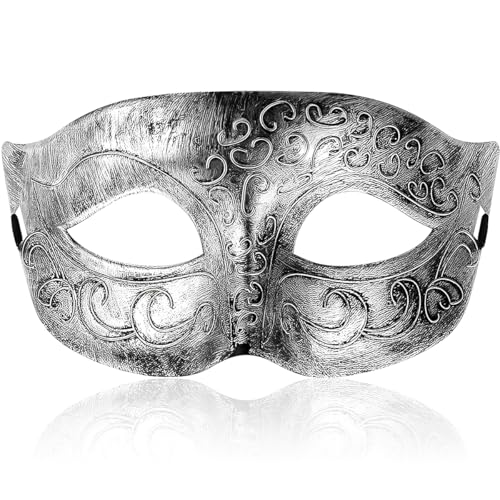 Sprinlot Maskenball Masken, Venezianische Maske, Silbrig, Maske Karneval, Ball Masken Vintage, Kostüm Cosplay Abschlussball Karneval Zubehör von Sprinlot