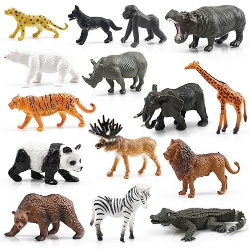 15 Wildtier-Figuren für Kinder, Kunststoff-Safari-Tier-Spielzeug, tragbare Figuren von Dschungeltieren, Montessori-Spielzeug, Bildungs-Spiel für Homeschooling 15 Wildtier-Figuren für Kinder, Kunststoff-Safari-Tier-Spielzeug, tragbare Figuren von Dschungeltieren, Montessori-Spielzeug, Bildungs-Spiel für Homeschooling von SpriteGru