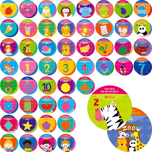 50 Stück Jumbo-Karten für Kleinkinder, Springen & Lernen Groß-/Kleinschreibung Buchstaben/Zahlen/Farben/Formen/Körperteile/Emotionen, Lustiges Reisespielzeug für Kinder, Vorschulkinder, Kleinkinder von SpriteGru