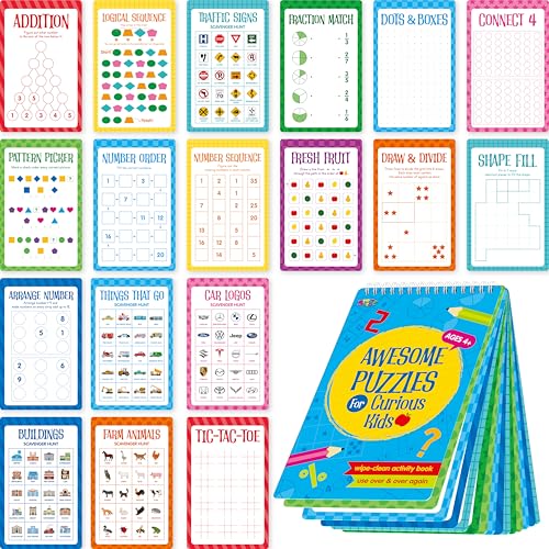 Logik-Puzzle-Spielblock, 30 wiederverwendbare und löschbare logische Denkspiele, Sudoku, Schnitzeljagd, Mathematik-Spiele, trocken abwischbar, Gehirnsteigerung, Puzzle-Aktivitäten-Pad für Kinder Logik-Puzzle-Spielblock, 30 wiederverwendbare und löschbare logische Denkspiele, Sudoku, Schnitzeljagd, Mathematik-Spiele, trocken abwischbar, Gehirnsteigerung, Puzzle-Aktivitäten-Pad für Kinder von SpriteGru