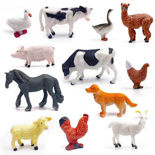 SpriteGru 12 Bauernhof-Tierfiguren für Kinder, Kunststoff-Tier-Spielzeug, tragbare Figuren von Farmtieren, Montessori-Spielzeug, Bildungs-Spiel für Homeschooling und Vorschule SpriteGru 12 Bauernhof-Tierfiguren für Kinder, Kunststoff-Tier-Spielzeug, tragbare Figuren von Farmtieren, Montessori-Spielzeug, Bildungs-Spiel für Homeschooling und Vorschule von SpriteGru