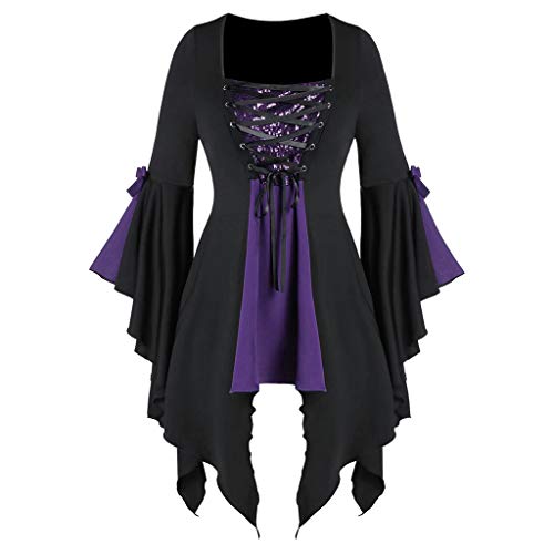 Gothic Kleid Schwarz Gothic Kleid Halloween Kleider für Frauen Hexenkleid Langes Maxikleid Prinzessin Kleider Rockabilly Partykleid Süße Halloween Kostüme Damen von Spritumn-Home