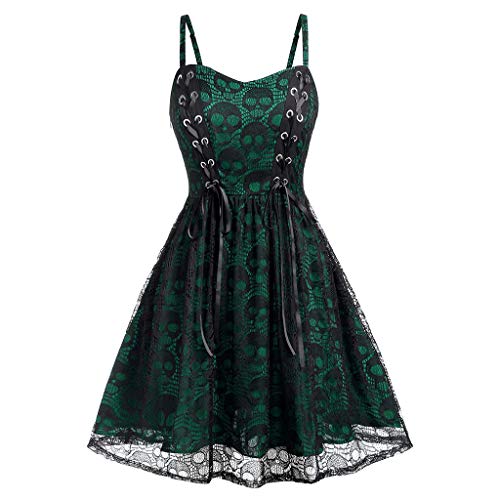 Gothic Kleid Schwarz Gothic Kleid Halloween Kleider für Frauen Hexenkleid Langes Maxikleid Prinzessin Kleider Rockabilly Partykleid Süße Halloween Kostüme Damen von Spritumn-Home