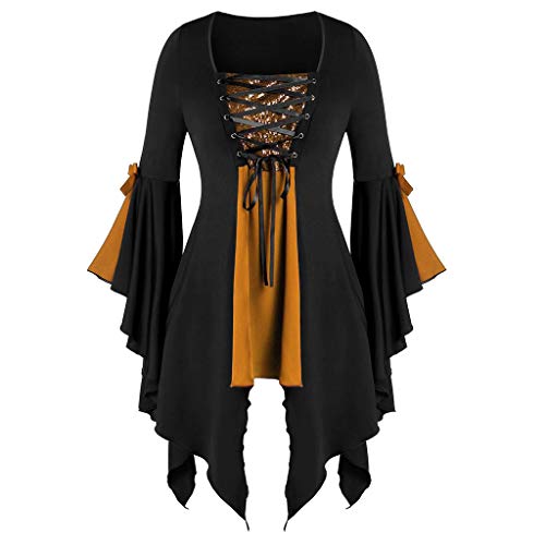 Halloween Kostüme für Frauen Halloween Gothic Kleid Halloween Plus Size Kostüme Damen Vampir Kostüm Mittelalter Dres Plus Size Party Kleider für Frauen Süße Halloween Kostüme Frauen, Orange – 4, 36 von Spritumn-Home