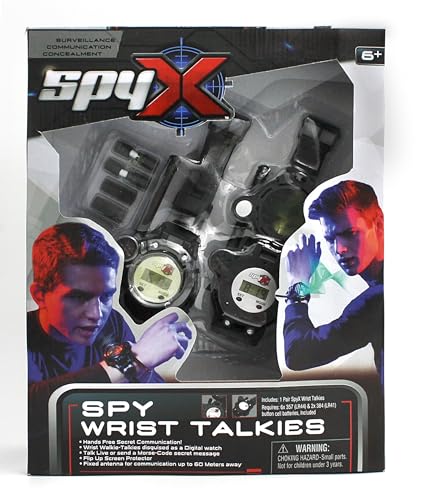 SpyX 10538 Spy Handgelenk Talkies für Kinder - Freihändige geheime Kommunikation über getarnte Walkie-Talkies für lustige Spionage-Missionen - Inklusive Uhren-Verkleidung und Morsecode-Option, 6+ von SpyX