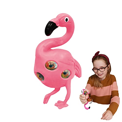 Squidgeemals - Flamingo von Deluxebase. Super dehnbares und matschiges Flamingo Spielzeug mit Gelperlen. Tolles Quetschspielzeug für Erwachsene und Kinder von Deluxebase