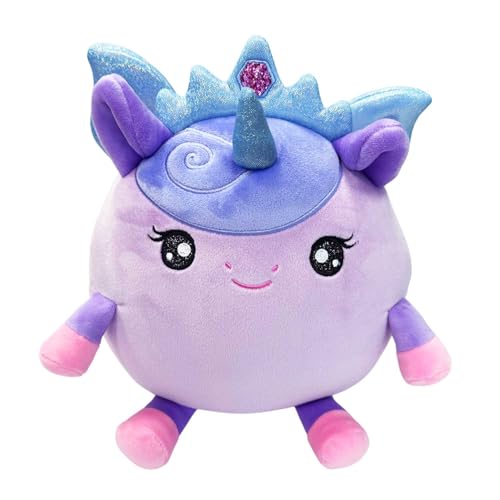 SquishPets Medium - Kuscheltier GALUPY Rainbow Unicorn Aria, Einhorn Plüschtier 19cm mit Glitzerflügeln, Krone & Horn, zum Kuscheln und Spielen von SquishPets