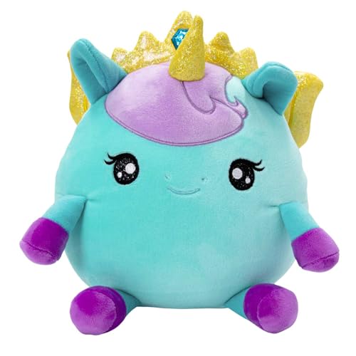 SquishPets Medium - Kuscheltier GALUPY Rainbow Unicorn Zoey, Einhorn Plüschtier 19cm mit Glitzerflügeln, Krone & Horn, zum Kuscheln und Spielen von SquishPets