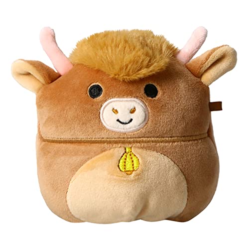 Squishmallow Offizielles Kellytoy Plüschtier Farm Squad Sammlerstück, Quetschtiere (Calton Highland Cow (mit Glocke), 12,7 cm) von Squishmallows