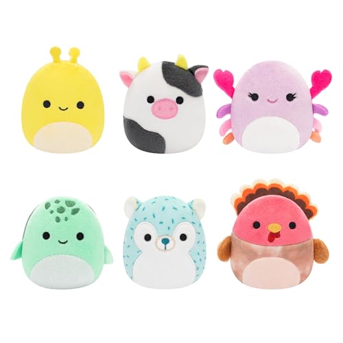 Micromallows SQMM0011-6er Pack, superweiche Mini-Squishmallows, 6,5 cm Plüschfiguren von Squishmallows