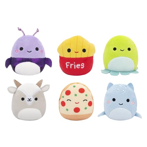 Micromallows SQMM0012-6er Pack, superweiche Mini-Squishmallows, 6,5 cm Plüschfiguren von Squishmallows