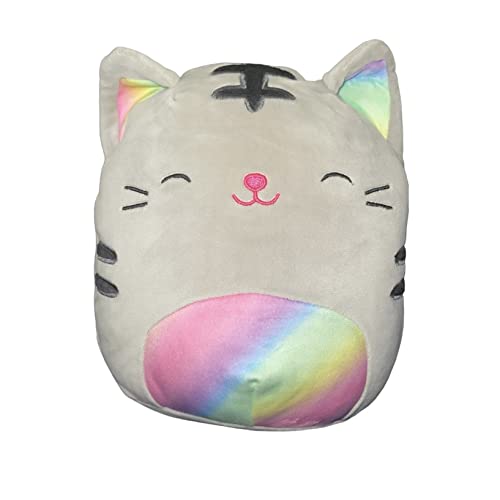 Squishmallow Kellytoy offizielles Pl schtier f r Haustiere, Welpen, Katzen, Kaninchen, Fr sche und Pl schtiere (Grau, Tigerkatze (Bauchbogen/Ohren) von Squishmallows