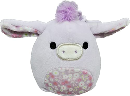 Squishmallow Official Kellytoy Easter Squad Squishy Soft Plush Toy Animal (Delzi The Donkey, 8.9 cm Clip) von Squishmallows