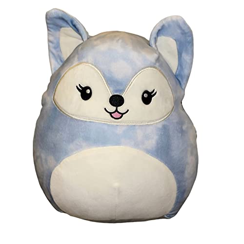 Squishmallow Official Kellytoy Plush Wildlife Zoo Squad Squishy Soft Plush Toy Animals (Blue/White Tie Dye, Faldette Fox, 11 Inch) von Squishmallows