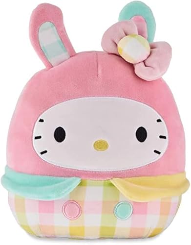 Squishmallow Official Kellytoy Sanrio Squad Squishy Stuffed Plush Toy Animal (Hello Kitty (Plaid Bunny), 20,3 cm von Squishmallows