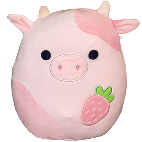 Squishmallow Offizielles Kellytoy Sammlerst ck, Pl sch, Bauernhof, Quetsch-Tiere, K he, Schweine, H hner (Lt Pink/Pink, Reshma Erdbeerkuh, 20,3 cm) von Squishmallows