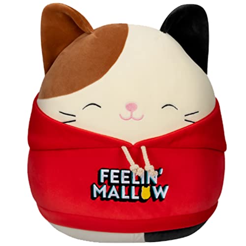 Squishmallow Offizielles Kellytoy Sammlerst ck Bird Squad Squishy Soft Animals (Cam Calico Cat Red Hoodie, 30,5 cm) von Squishmallows