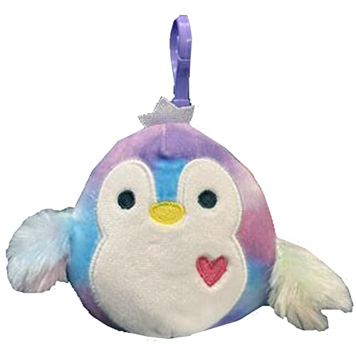 Squishmallow Offizielles Kellytoy Sammlerstück Bird Squad Squishy weiche Tiere (Tomara Tie Dyed Pinguin (Herz), 8,9 cm Clip) von Squishmallows