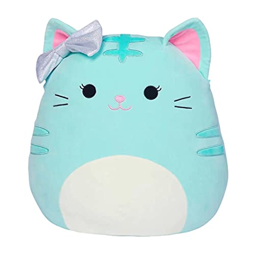 Squishmallow s Offizielles Kellytoy 40,6 cm weiches Plüsch-Squishy-Spielzeug (Tres'zure Mint Green Cat Bow) von Squishmallows