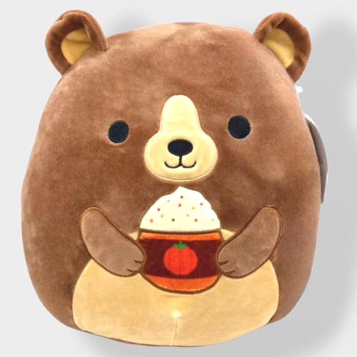 Squishmallows 11 Inch Baron Bear Plush - Brown and Holding Pumpkin Spice Latte - Wilderness Squad Stuffed Animal Toy von Squishmallows