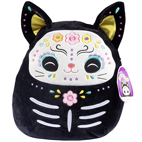 Squishmallows 12" Zelina The Day of Dead Black Cat - Official Kellytoy Halloween Plush - Cute and Soft Stuffed Animal - Great Gift for Kids von Squishmallows