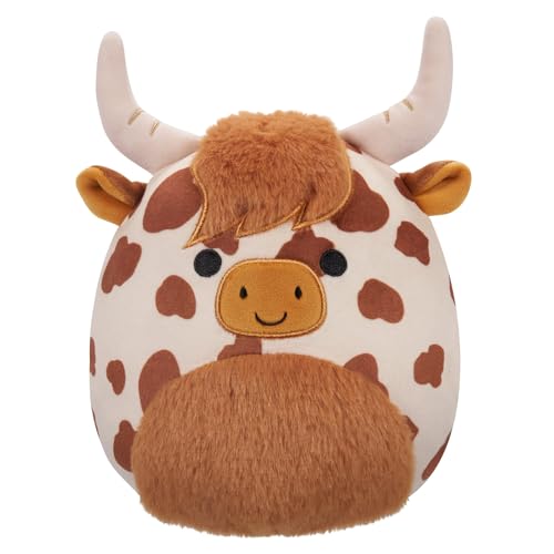 Squishmallows 20,3 cm Alonzo The Spotted Highland Cow – Kleines offiziell lizenziertes Kellytoy Plüschtier – Sammlerstück, weiches und quetschbares Stofftierspielzeug – fügen Sie Ihrem Trupp hinzu – von Squishmallows