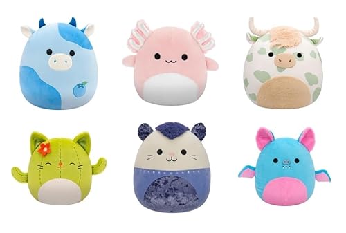 Squishmallows 2024 Fall Squad 12,7 cm Kuh Opossum Bat Mini Plüschpuppen (6 Stück) von Squishmallows