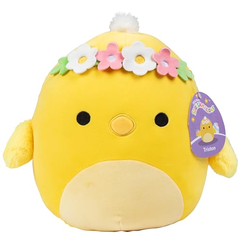 Squishmallows Original 25,4 cm Triston The Hippie Küken mit Blumenkrone - Offizieller Jazwares Plüsch - Sammlerstück Weiches & Squishy Küken Stofftier Spielzeug - Geschenk für Kinder, Mädchen & Jungen von Squishmallows