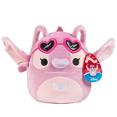 Squishmallows Disney 20,3 cm Engel Valentinstag Plüsch – Offiziell lizenziertes Kellytoy – Sammlerstück weich & quetschbar rosa genäht Stofftier Spielzeug – Fügen Sie zu Ihrer Truppe hinzu – Geschenk von Squishmallows