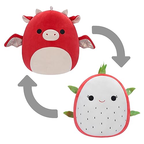 Squishmallows FlipAMallows Original 30,5 cm Drachenfrucht und roter Drache – mittelgroß, ultraweich, offizielles Jazwares-Plüschtier von Squishmallows