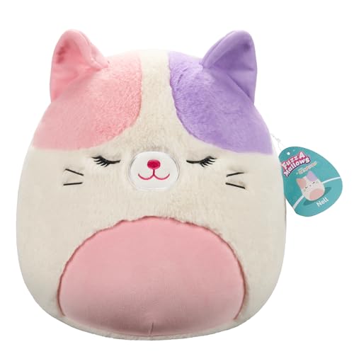 Squishmallows FuzzAMallows Plüschtier Nell die Katze 30 cm – Seltene Exklusiv Original 2024 von Squishmallows