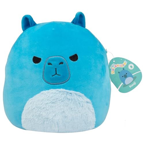 Squishmallows Kenji The Blue Christmas Capybara, offizielles Jazwares-Plüschtier, Sammlerstück, weiches und quetschbares Capybara-Plüschtier, seltener exklusiver Plüsch, Geschenk für Kinder, Mädchen von Squishmallows