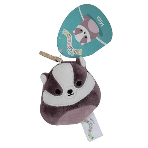 Squishmallows Mita The Badger 3,5 Zoll Clip-On Plüsch von Squishmallows