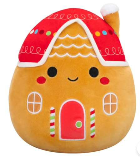 Squishmallows Offiziell lizenziertes Kellytoy Weihnachten 2024 Squad Plüschtier – Geschenk für Kinder, Mädchen und Jungen – 20,3 cm (Casa The Gingerbread House) von Squishmallows