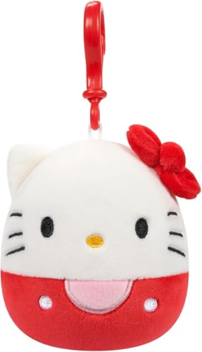 Squishmallows Offizieller Jazwares Sanrio Hello Kitty Friends Squad Taschenclip, 8,9 cm, Rot von Squishmallows