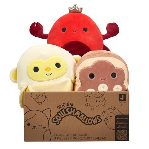 Squishmallows Offizielles Kellytoy 20,3 cm Plüsch-Überraschungspaket – Stile variieren in der Überraschungsbox, die DREI 20,3 cm große Plüschtiere enthält von Squishmallows