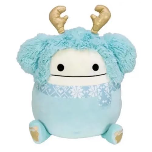 Squishmallows Offizielles Kellytoy Joelle Bigfoot mit Schalgeweih, Winter, Weihnachten, Sammlerstück, weiches Tier von Squishmallows