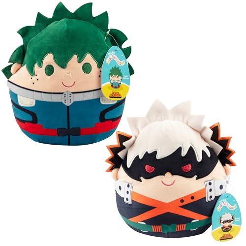 Squishmallows Original 20,3 cm Izuku Midoriya & Katsuki Bakugo Set - My Hero Academia - Offizielles Jazwares Plüsch - Sammlerstück Weiches & Squishy Seal Stofftier Spielzeug - Geschenk für Kinder, von Squishmallows