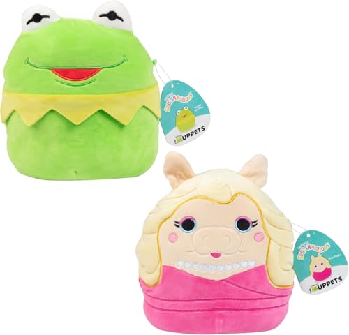 Squishmallows Original 20,3 cm Kermit & Miss Piggy Set - The Muppets - Offizieller Jazwares Plüsch - Sammlerstück Weiches & Squishy Stofftier Spielzeug - Add to Your Squad - Geschenk für Kinder, von Squishmallows