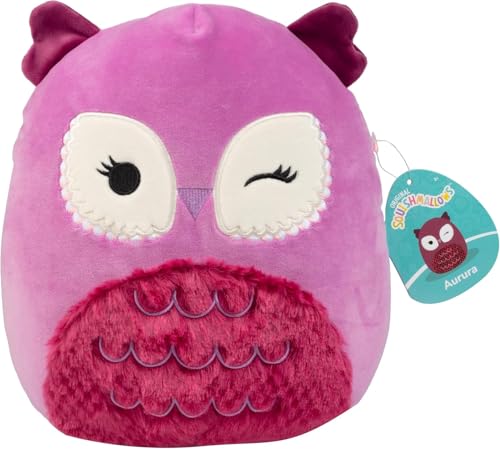 Squishmallows Original 25,4 cm Aurura die Eule – Offizieller Jazwares Plüsch – Sammlerstück, weiches & quetschbares flauschiges Plüschtier – Add to Your Squad – Geschenk für Kinder, Mädchen und Jungen von Squishmallows