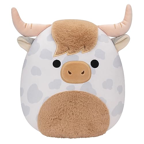 Squishmallows Original 30,5 cm Borsa gepunktete Highland-Kuh – mittelgroß, ultraweich, offizielles Jazwares-Plüsch von Squishmallows