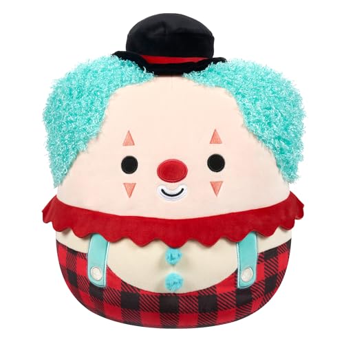 Squishmallows Original 30,5 cm Ukee Clown mit blaugrünem Haar und schwarzem Bowler Hut – Offizieller Jazwares Plüsch von Squishmallows