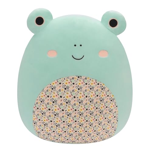 Squishmallows Original 35,6 cm Fritz Grüner Frosch mit Osterdruck Bauch – Offizieller Jazwares großer Plüsch von Squishmallows