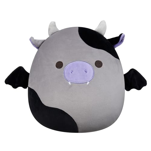 Squishmallows Original Bridgette Cowschläger aus grauem und schwarzem Kuh, 30,5 cm, offizielles Jazwares-Plüsch, Größe M von Squishmallows