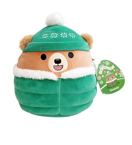 Squishmallows Original Jazwares Pufferjacke für Weihnachten, 2024, Plüsch-Spielzeug, 2024, Geschenk für Kinder, Mädchen und Jungen (Stokely der Bär) von Squishmallows