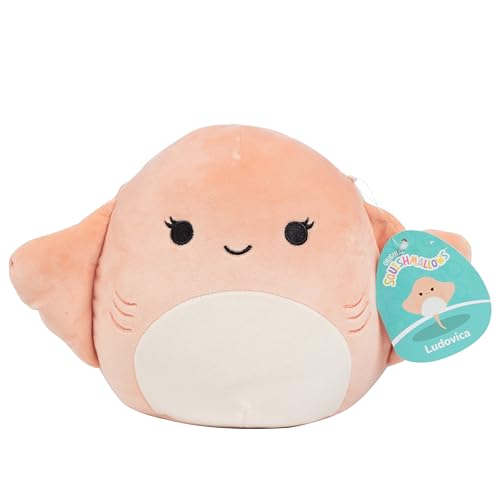 Squishmallows Original Ludovica The Coral Stingray – Offizieller Jazwares Plüsch – Sammlerstück, weiches und quetschbares Stachelrochen Stofftier Spielzeug – fügen Sie Ihrem Trupp hinzu – Geschenk für von Squishmallows