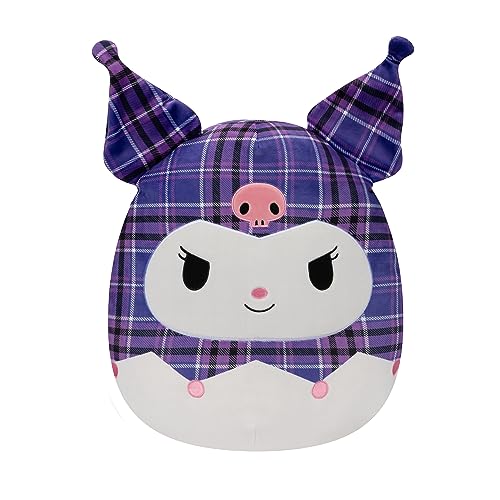 Squishmallows Original Sanrio Kuromi-Plüsch, 35,6 cm, Violett, kariert, groß, ultraweich, offizielles Jazwares-Plüsch von Squishmallows