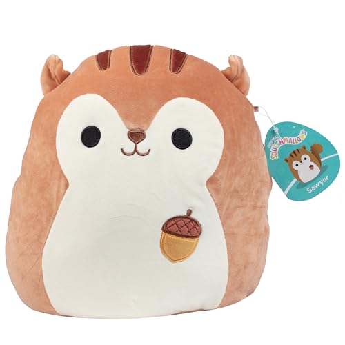 Squishmallows Original Sawyer The Squirrel - Offizieller Jazwares Plüsch - Sammlerstück Weiches & Squishy Squishy Squishy Eichhörnchen Stofftier Spielzeug - Add to Your Squad - Geschenk für Kinder, von Squishmallows